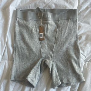 small skims grey cotton rib boxers boy shorts with tags